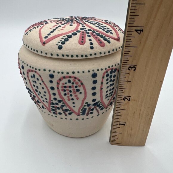 Ceramic project small ginger jar Mandela pattern dots - Picture 12 of 14